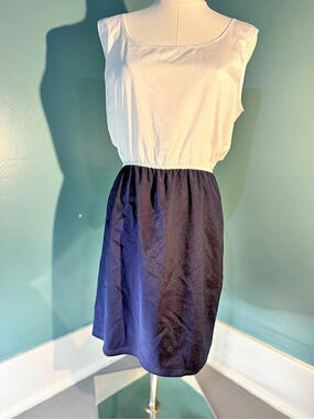 Womens Necessary Objects Ady Gluck-Frankel Navy & White Colorblock Dress- Fits M